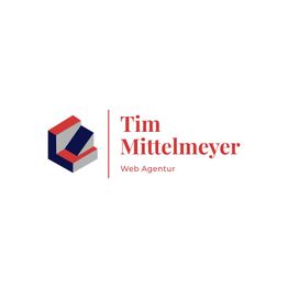 Logo der Webagentur "Tim Mittelmeyer" mit einem L-Symbol in Rot und Blau.