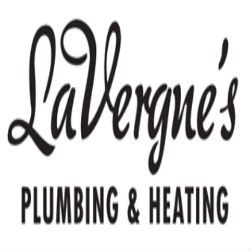 "LaVergne's Plumbing & Heating logo in black script on a white background."