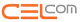 Logo mit dem Text „CELcom“ in orange und grau, moderne Schriftart auf weißem Hintergrund.