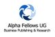 Logo von Alpha Fellows UG: Kreis aus Pfeilen, darunter "Business Publishing & Research".