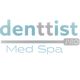 Logo with "denttist PRO Med Spa" in light blue and gray text.