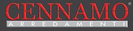 Logo con scritta "Cennamo Arredamenti" in rosso e grigio su sfondo grigio scuro.