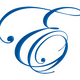 Disegno elaborato di lettere stilizzate blu su sfondo bianco.