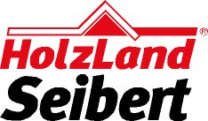 Logo mit dem Text "HolzLand Seibert" und einem stilisierten Dach darüber.