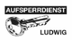 Schwarz-weiß Logo mit Schlüssel und Text "AUFSPERRDIENST LUDWIG".