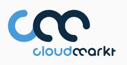 Logo von "cloudmarkt" mit stilisierten Buchstaben in Blau und Dunkelblau.