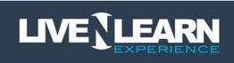 Logo con texto: "Live N Learn Experience" en fondo azul oscuro.