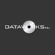 Dataworks Inc. logo with a metallic disc on a dark background.