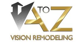 A to Z Vision Remodeling logo with a stylized house and gold text.