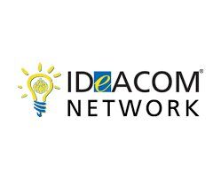 "Logo: Ideacom Network with a lightbulb on the left symbolizing ideas and innovation."