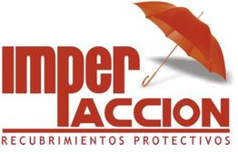 Logo de Imperacción con paraguas rojo y texto "Recubrimientos Protectivos".