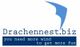 Logo mit blauem Drachen, Text: "Drachennest.biz", "you need more wind to get more fun".