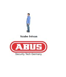 Person im Profil, darunter ABUS-Logo mit Schriftzug "Security Tech Germany".
