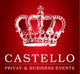 Krone auf rotem Hintergrund, darunter Text "CASTELLO PRIVAT- & BUSINESS EVENTS".