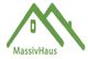 Grünes Hausdach-Logo mit "MassivHaus" darunter in Grün.