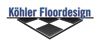 Logo von Köhler Floordesign mit schwarzem und weißem Schachbrettmuster im Hintergrund.