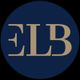 Dunkelblauer Kreis mit beigefarbenem Schriftzug "ELB".