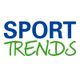 Textlogo: "SPORT TRENDS" in blauer und grüner Schrift auf weißem Hintergrund.