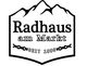 Logo: "Radhaus am Markt" mit Bergsilhouette und Kettendesign, "Seit 1990".