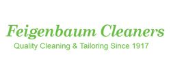Feigenbaum Cleaners logo with the text "Quality Cleaning & Tailoring Since 1917" in green.