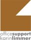 Braunes und weißes Logo mit Text: "office support karin limmer".
