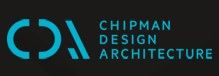 Logo for Chipman Design Architecture in turquoise on a black background.