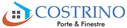 Logo con una casa stilizzata e testo "Costrino Porte & Finestre".