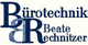 Logo mit den Worten "Bürotechnik Beate Rechnitzer" in blauer Schrift.