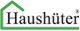 Logo mit grünem Dach über dem Wort "Haushüter".