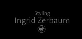 Text "Styling Ingrid Zerbaum" auf schwarzem Hintergrund mit kleinem Tier-Icon unten.