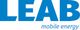 LEAB Logo in Blau mit dem Slogan "mobile energy" darunter.