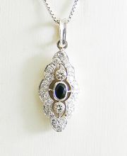 Anhänger Gold 585er Saphir Diamant 14kt. Goldanhänger Collier