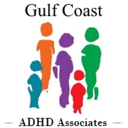 Colorful human figures with text: "Gulf Coast ADHD Associates."