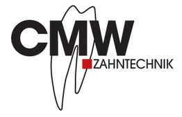 Logo: "CMW Zahntechnik" mit Zahnabbildung und rotem Quadrat.