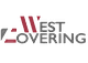 Logo avec texte "West Covering", accents rouges et noirs.