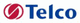 Logo mit blauem Text "Telco" und einem rot-weißen grafischen Symbol links daneben.