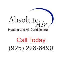 Absolute Air logo with contact number 925-228-8490 for heating and air conditioning services.