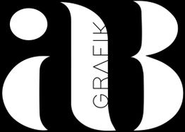 Stilisiertes „aB“-Logo auf schwarzem Hintergrund mit „GRAFIK“ in der Mitte.