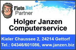 Fiete.Net Partner Logo mit Adresse und Kontaktdaten von Holger Janzen Computerservice.