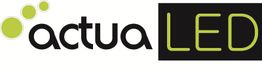 Logo de "actuaLED" con texto negro y verde junto a tres círculos en la esquina superior izquierda.
