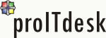Logo mit vierfarbigem Symbol und Schriftzug "proITdesk".