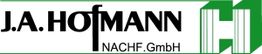 Logo der J.A. Hofmann Nachf. GmbH: Schwarzer Text mit grünem "H".