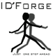 Strichmännchen im Lauf, Text: "ID'Forge" und "Just one step ahead".