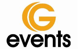Logo mit gelbem "G" und schwarzem Text "events".