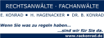 Visitenkarte von Rechtsanwälten mit Slogan: "Wenn Sie was zu regeln haben... sind wir für Sie da."