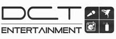 Logo von DCT Entertainment mit Symbolen: Mikrofon, Tänzer, Plattenspieler, Spraydose.