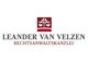 Logo mit Waage-Symbol und Text: Leander Van Velzen, Rechtsanwaltskanzlei.