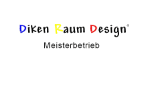 Logo mit Text: "Diken Raum Design" in bunten Buchstaben, darunter der Schriftzug "Meisterbetrieb".