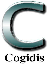 Logo avec une grande lettre "C" argentée et le texte noir "Cogidis" en dessous.