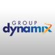 Logo of Group Dynamix with stylized text and an orange swoosh on a gray gradient background.